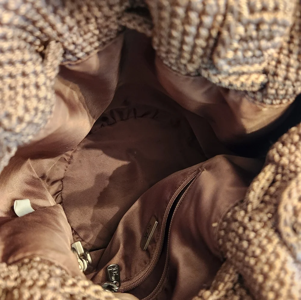 The Sak Taupe Woven Bucket Bag with Beaded Cinch Detail - Picture 6 of 6